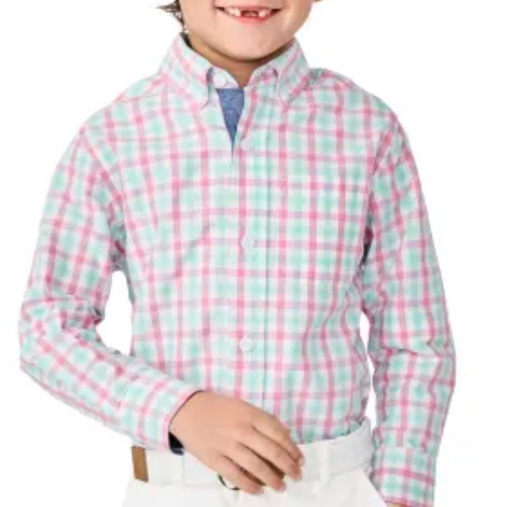 Gymboree Boys Sz 8 Button Down Shirt Plaid‎ Spring Easter Preppy Pastel NWT